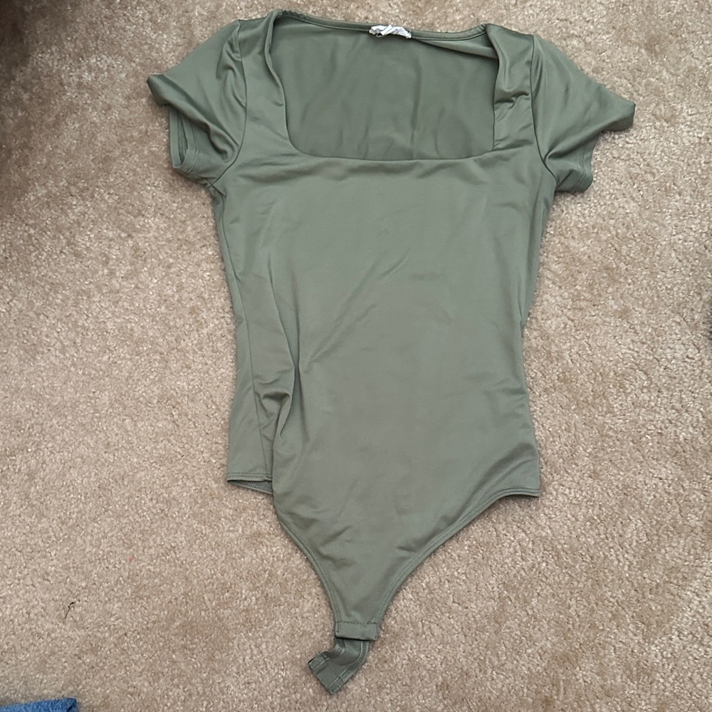 Chic Olive Square Neck Bodysuit